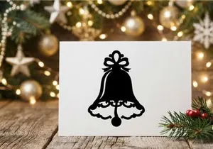 Silhouette of Christmas Bell with Ribbon for Holiday Decorations