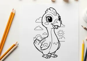 Cute chick hatching sunny day vector illustration flat design