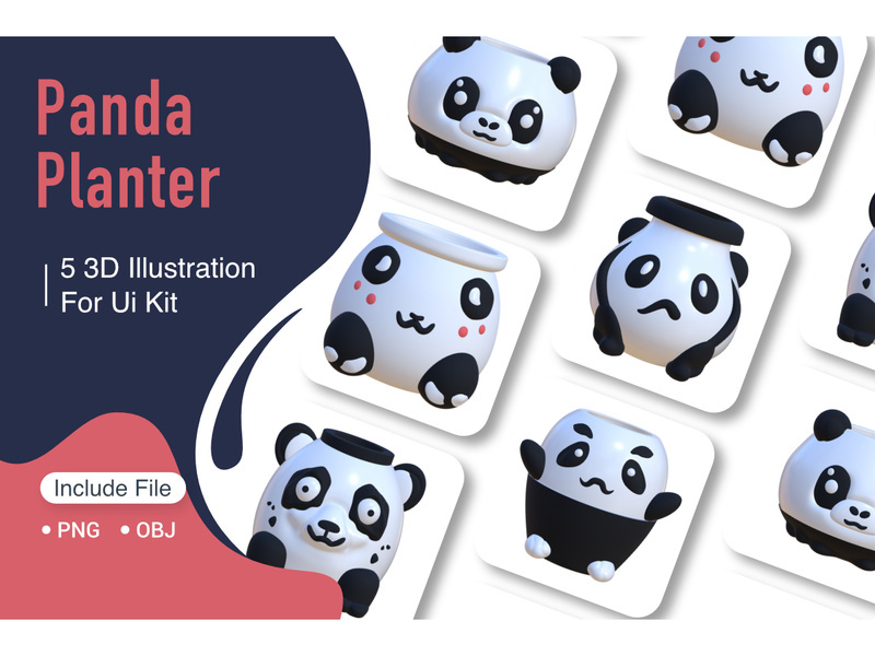 3D Panda Planter