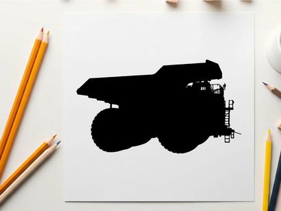Silhouette of a tractor with a plow attachment