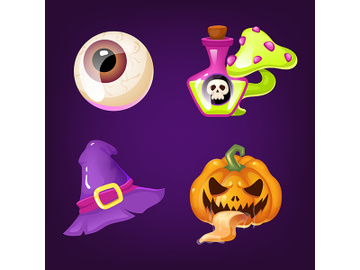 Halloween decoration cartoon vector set preview picture