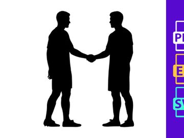 Two men shaking hands in a symbolic gesture of agreement or partnership preview picture