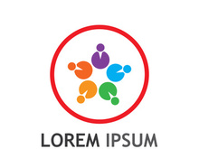 Community of people logo design with creative idea.