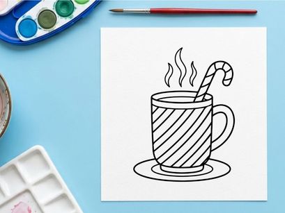 Steaming hot peppermint candy cane coffee mug for festive Christmas morning relaxation