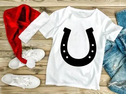 Black metal horseshoe isolated on white background good luck symbol