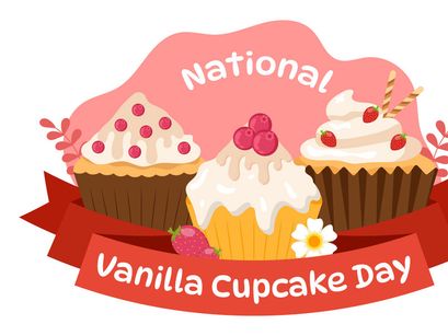 10 National Vanilla Cupcake Day Illustration