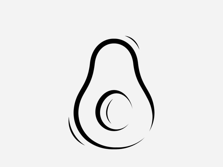 Avocado fruit logo template, healthy food symbols