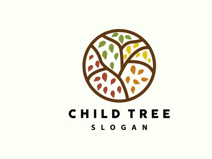 Tree Logo, Life Balance Education Vector