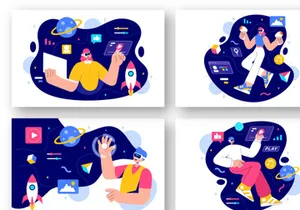 9 Virtual Reality Technology Illustration