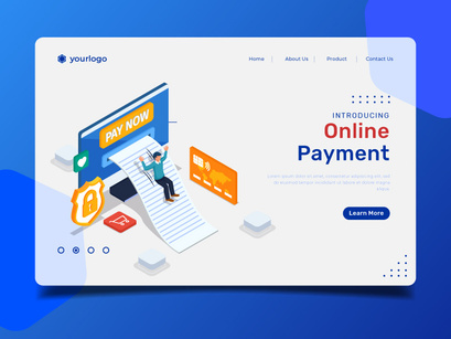 Online Payment - Landing page illustration template