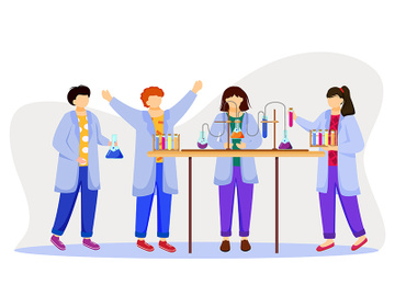 Science lesson flat vector illustration preview picture