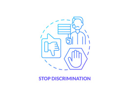 Stop discrimination blue gradient concept icon preview picture
