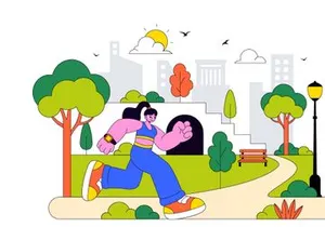 10 City Park Vector Illustration