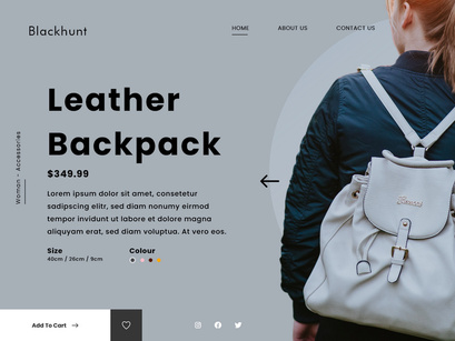 Leather Backpack Landing Page