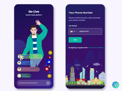 Live Video Streaming Mobile App UI Kit
