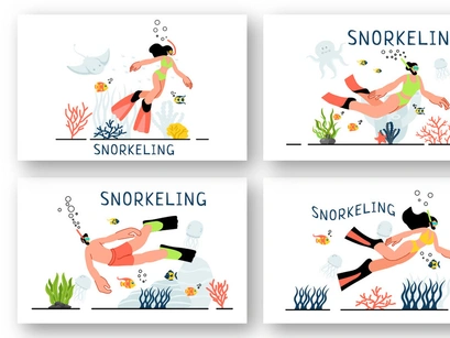 9 Snorkeling Adventure Illustration