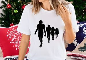 American football players in motion silhouette illustration
