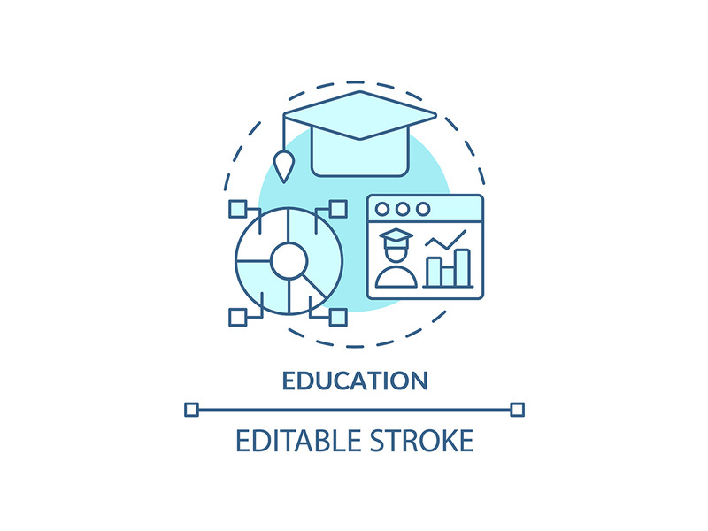 Education turquoise concept icon