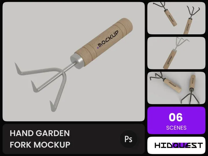 Hand Garden Fork Mockup