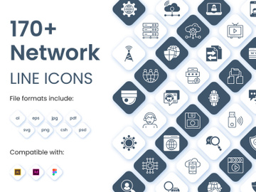 170+  Set of Network Icons Pack preview picture