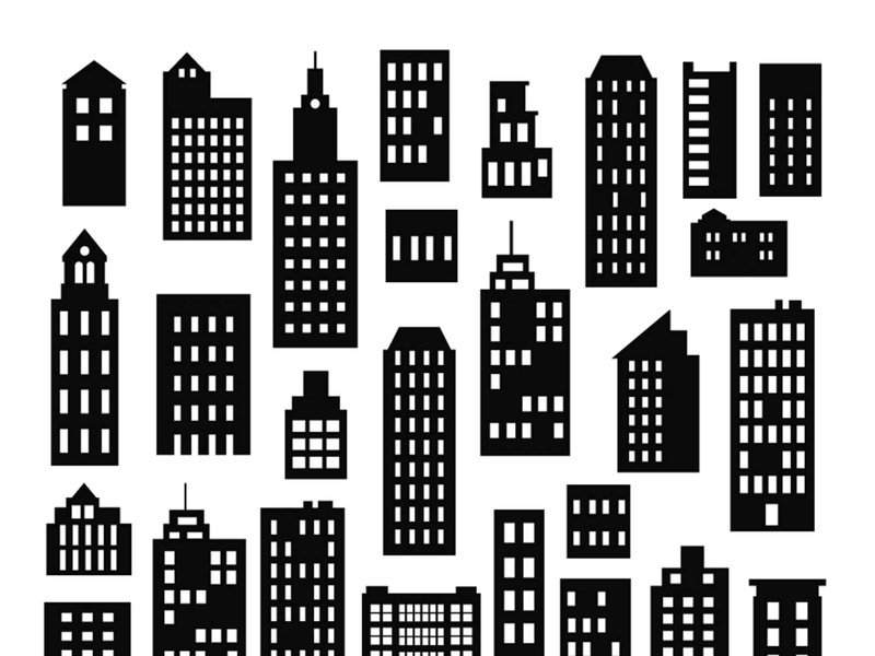 Block clipart and buildings