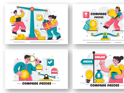 9 Compare Prices Economy Illustration