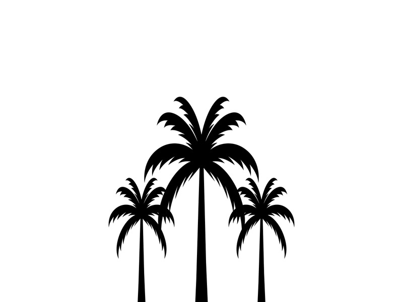 Palm tree summer logo design with creative ideas.