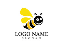 Bee logo vector icon illustration design