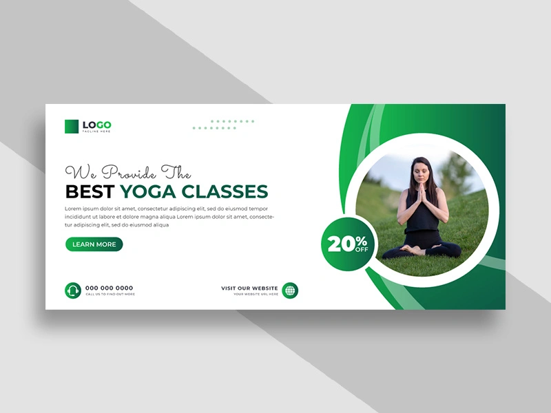 Yoga Fitness Facebook Cover Banner Ver-3