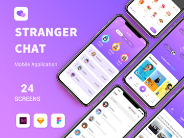 Stranger Chat - Purple social app UIkit preview picture