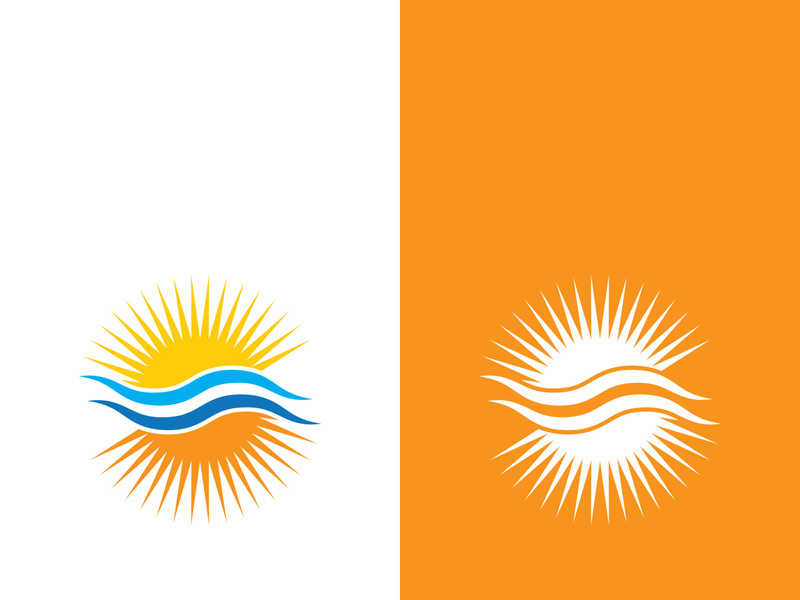 Creative sun concept logo illustration design template