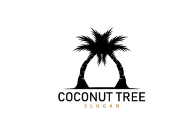 Coconut Tree Logo, Palm Tree Plant Vector preview picture