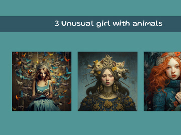 Unusual girl with animals preview picture