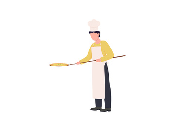 Pizza maker flat color vector faceless character preview picture