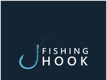 fishing hook logo design, fishing bait, fishing shop, tournament, angler, fishing community