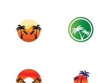 Summer palm tree logo design.