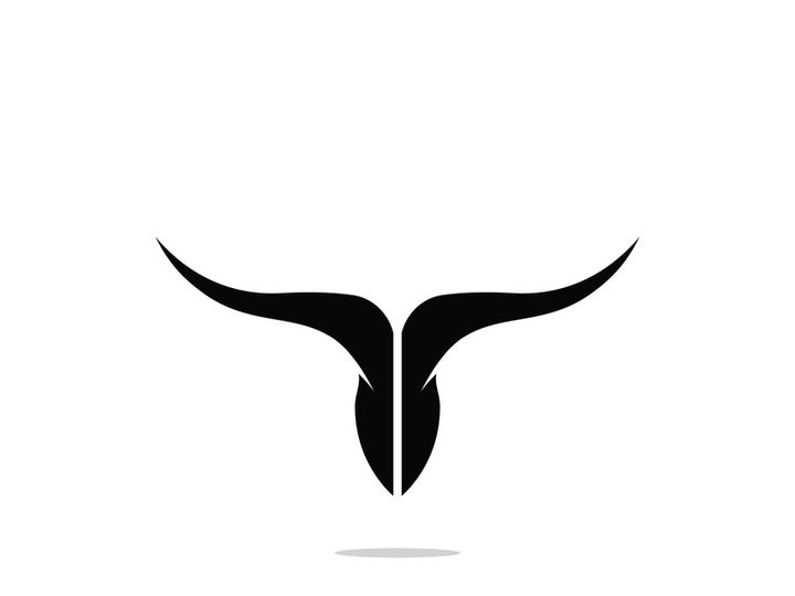 Bull head horns logo design.