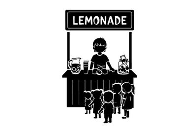 Silhouette of a child selling lemonade to kids preview picture