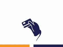 Hand holding credit card business icon image design