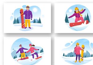 14 Snowboarding Illustration