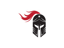 Spartan helmet icon illustration design