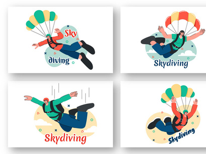 9 Skydiving Sport Illustration