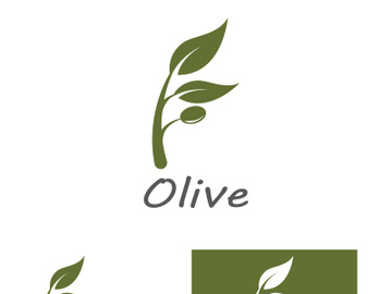 Branched olive fruit logo with creative idea. preview picture