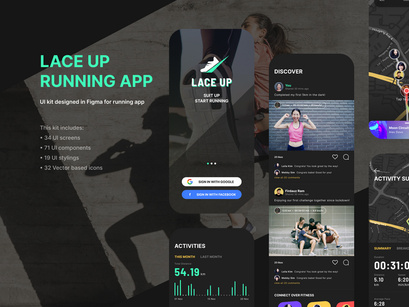 Lace Up Running App Figma UI Kit