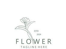 Flower logo design Floral emblem. Cosmetics, Spa, Beauty salon identity, Boutique and wedding invitations