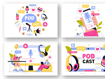 13 Podcast Studio Illustration