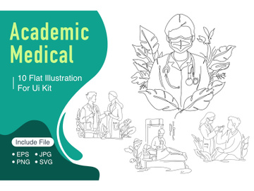 Academic medical flat illustrations preview picture