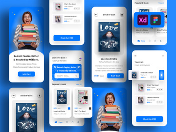 E-book App UI Kit Template preview picture