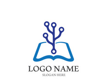 Digital book logo technology vector icon design