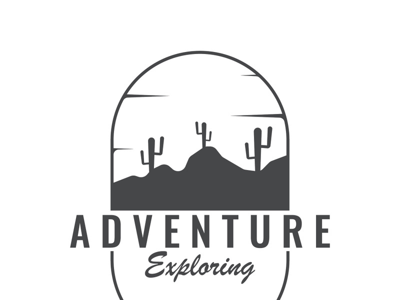 cactus plant logo template.